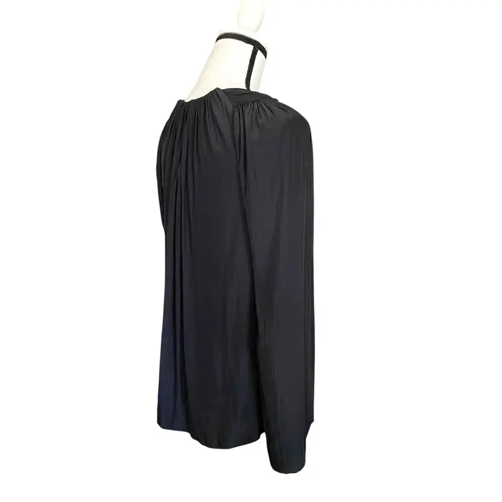 Ramy Brook Marina Cross Front Blouse Top Fits Sz S Black Long sleeve AS76361 325 - Picture 5 of 14